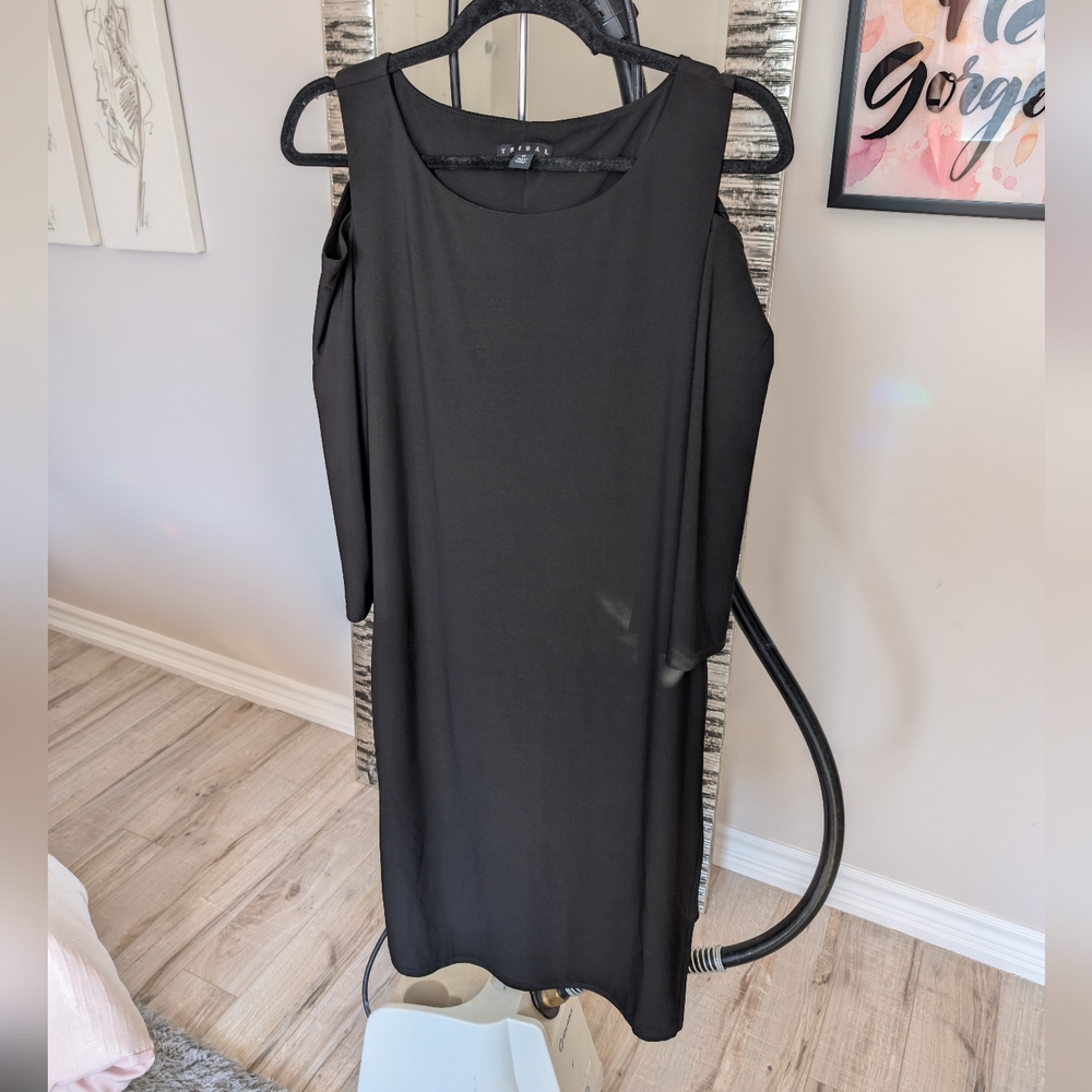 Tribal Cold Shoulder Dress Black